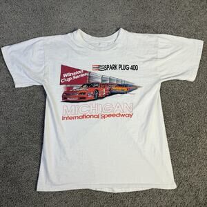 Vintage Winston Cup Michigan Speedway Shirt Mens XL White RJ Reynolds Promo 1988